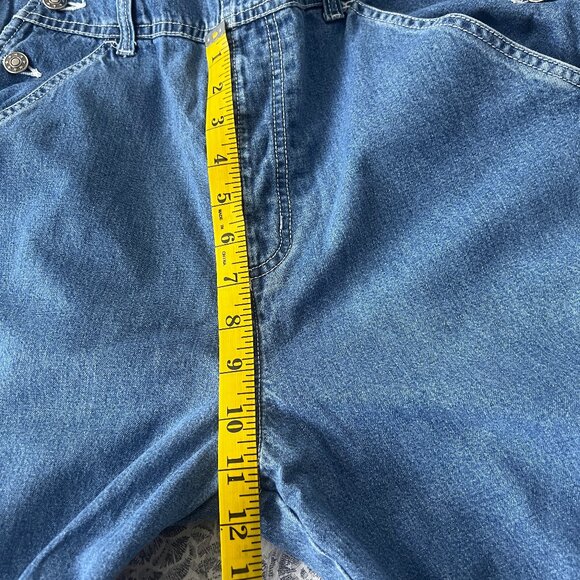 Vintage 90s A.M.I. Denim Overalls Size Small with Embroidered Floral Pattern - Picture 11 of 13